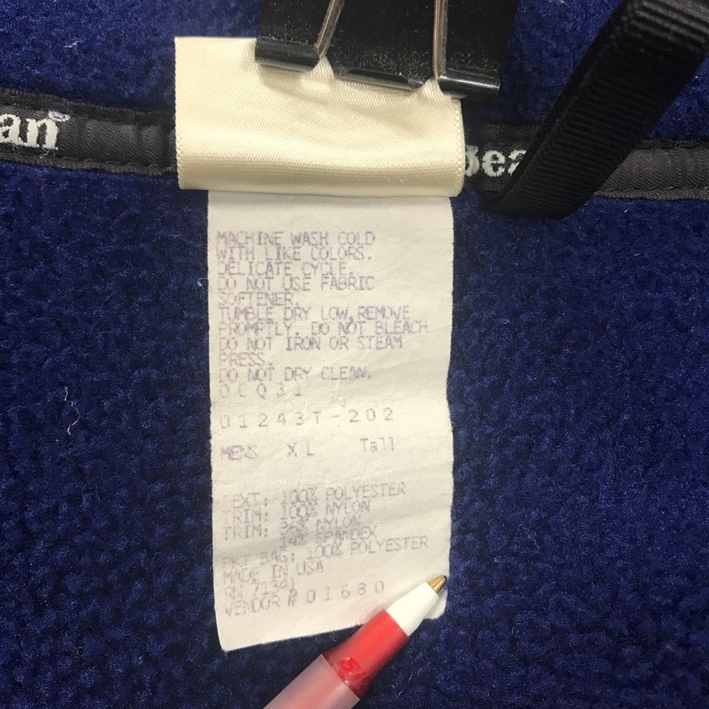 L.L.Bean Men Blue Fleece Coat Jacket size XL TALL USA - Picture 5 of 7